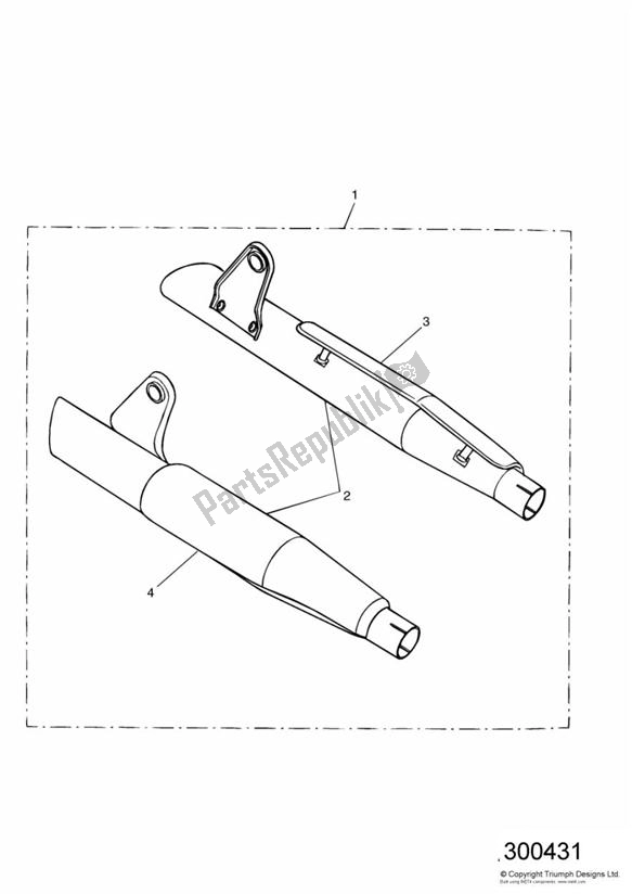 All parts for the Silencer Kit, Short, Chrome of the Triumph America Carburettor 790 2002 - 2007